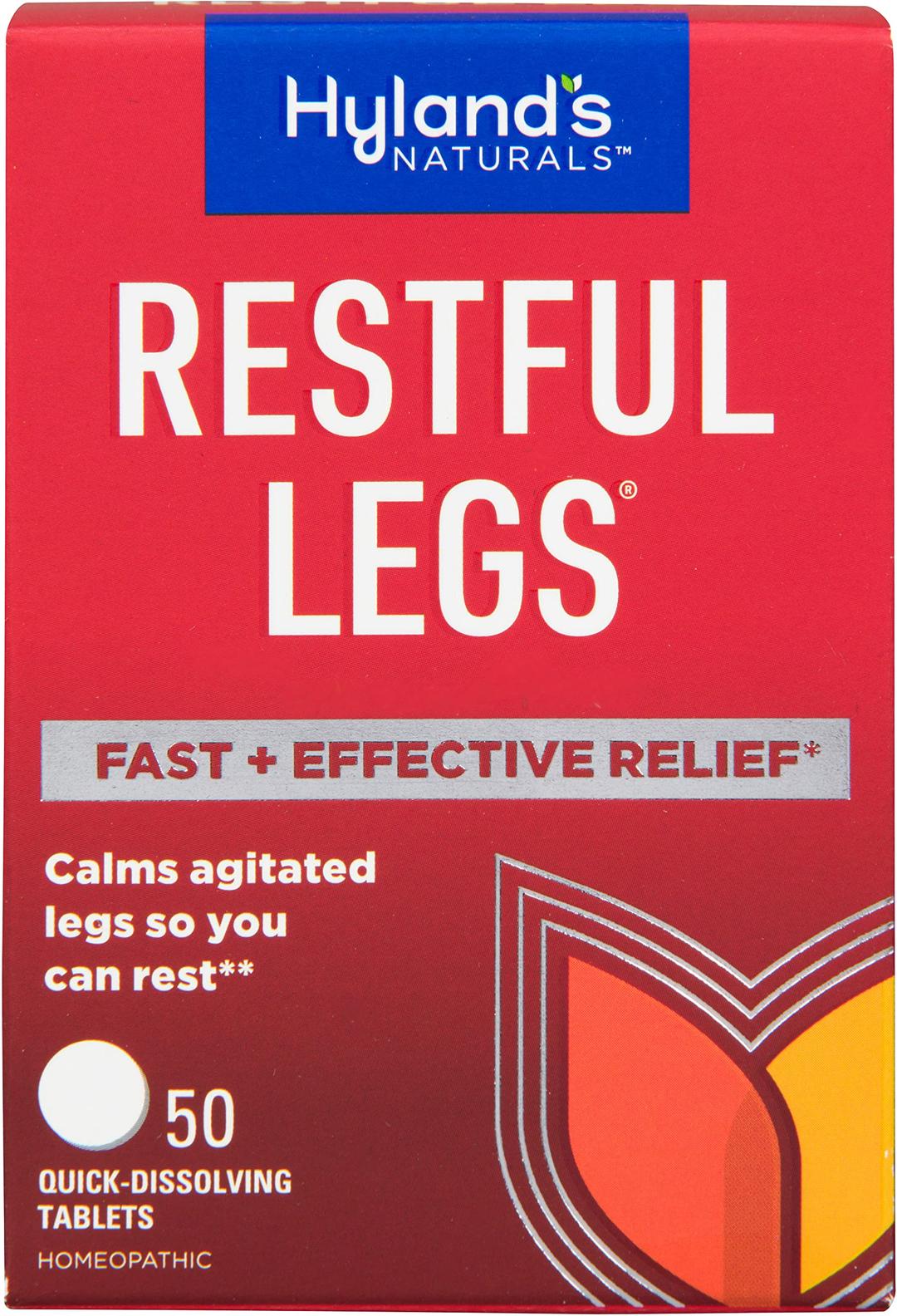 Hyland's Restful Legs Tablets, Natural Itching, Crawling, Tingling & Leg Jerk Relief, Quick Dissolving Tablets, 50 Count