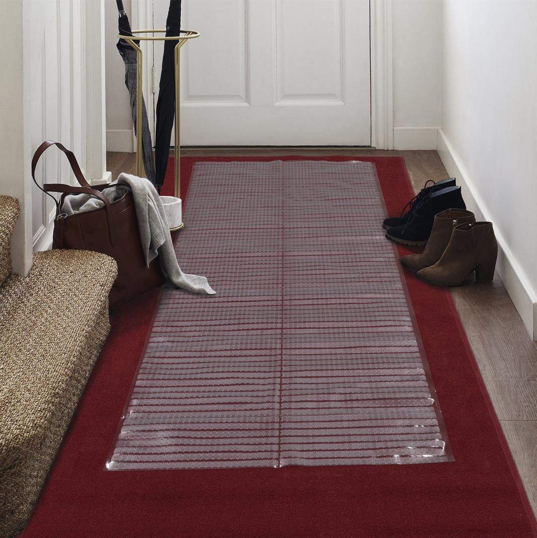 Sweet Home Stores Clear Plastic Runner Rug Carpet Protector Mat Ribbed Multi Grip High-spike (26x6)