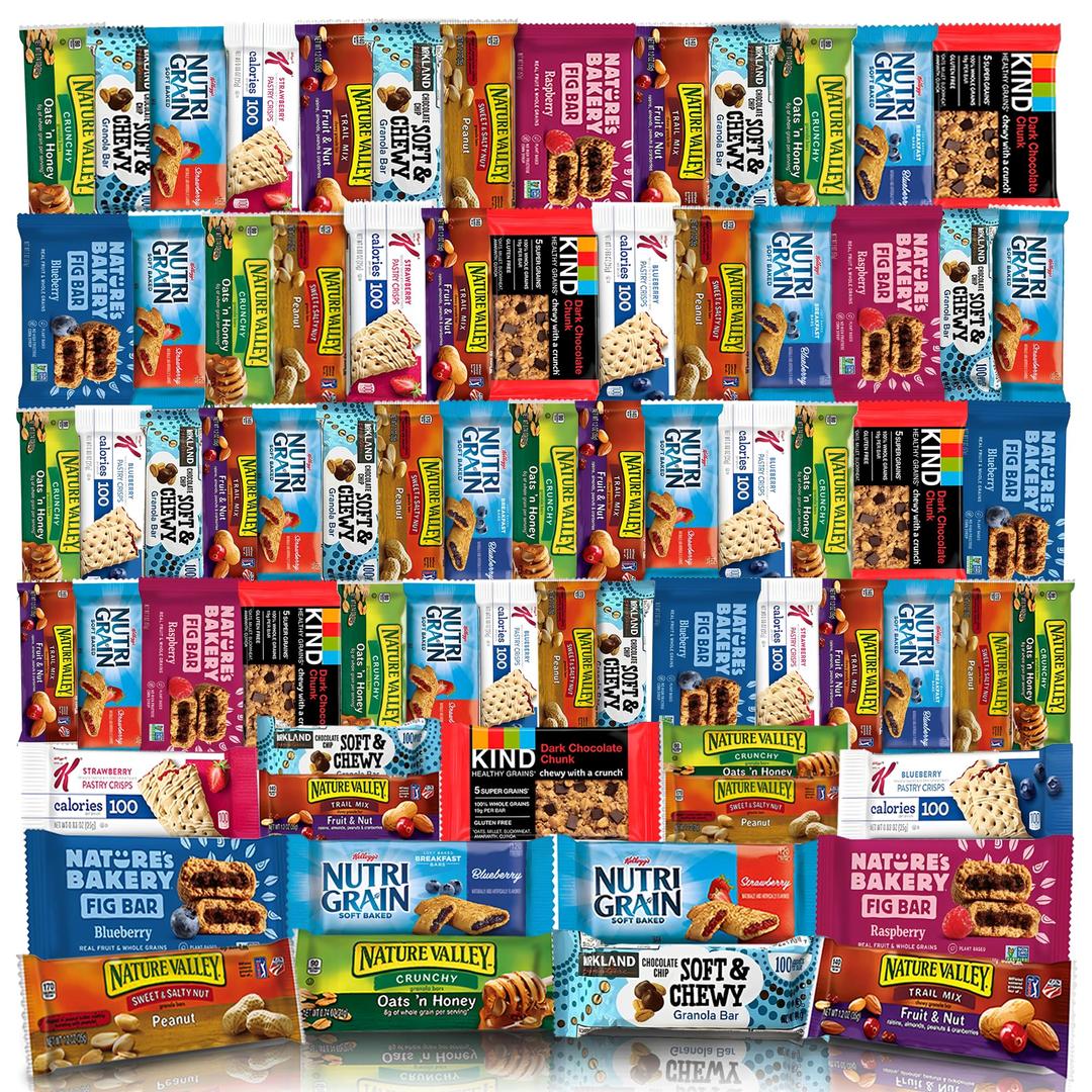 Healthy Snacks, Healthy Mixed Snack Box & Snacks Gift Variety Pack – Arrangement for Grab and go, work, office or Home – Granola Bars, Care Package (66 Count)