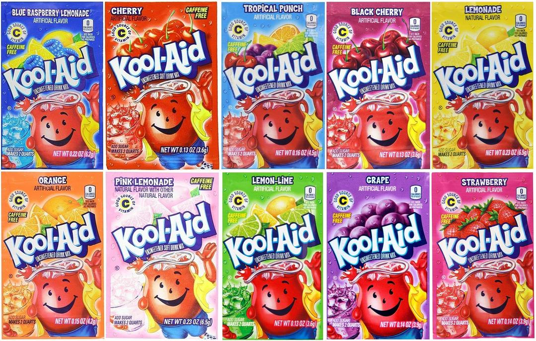 Kool-AidDrink Mix, 10 Flavors Variety Pack (Bonus Pack of 50 Packets)