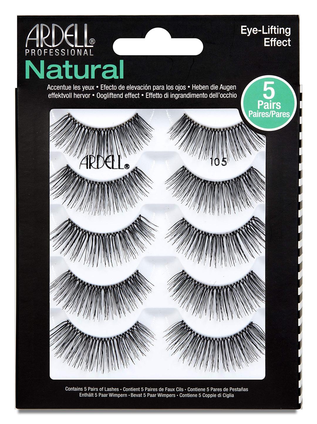 Ardell False Eyelashes Natural 105 Black, 5 pairs pack