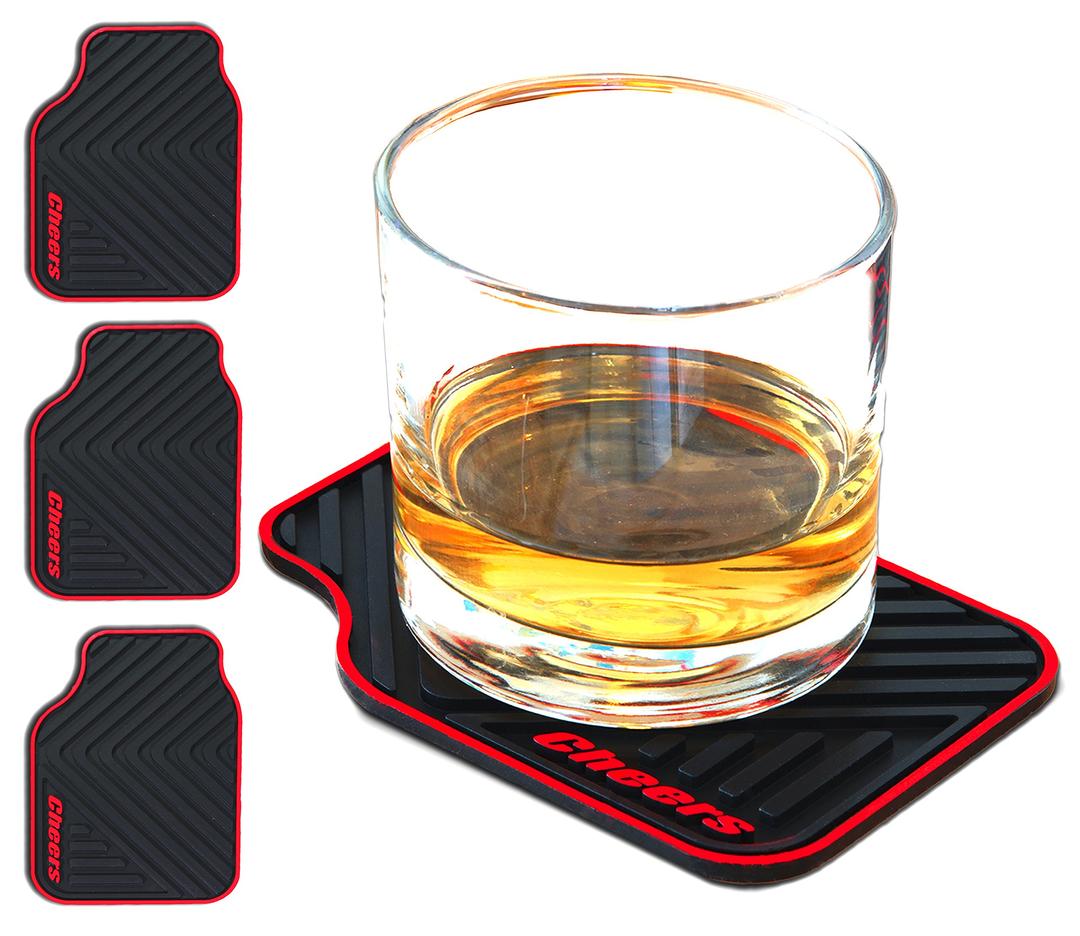 Triple Gifffted Silicone Drink Coasters, Funny Gag Novelty Car Enthusiasts Lovers Gifts for Men Him Ideas,Mechanic Guy Man Cave Garage,Brother,Son,Dad,Birthday Christmas Stocking Stuffer,Dirty Santa