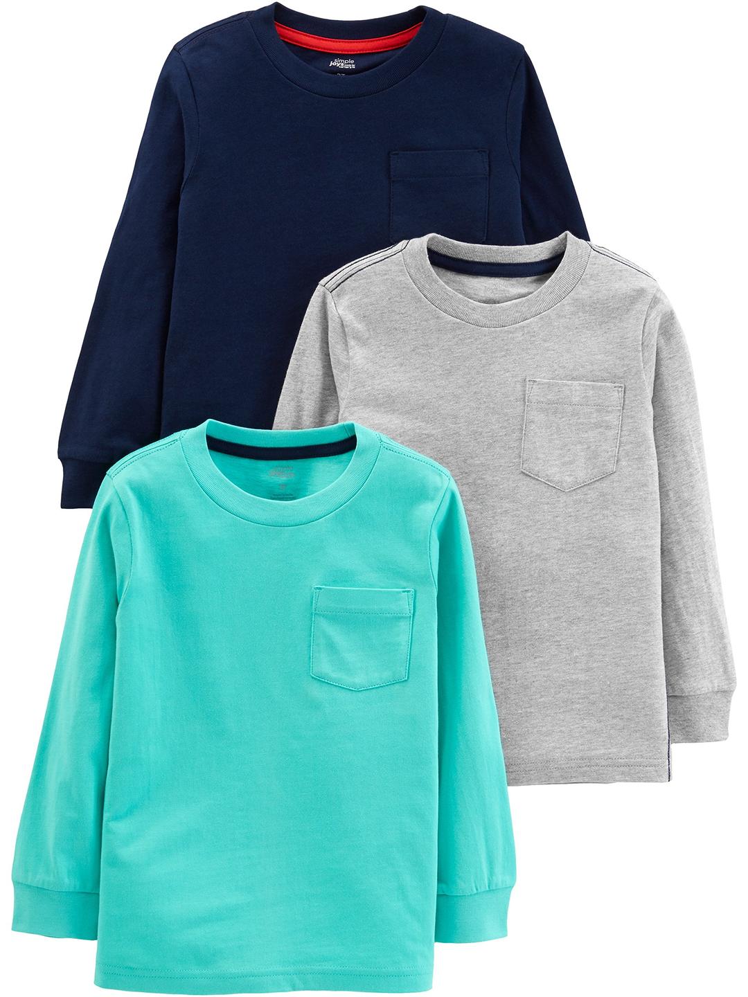 Simple Joys by Carter'sBoys' 3-Pack Long Sleeve Shirts