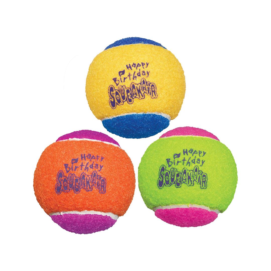 KONGBirthday Air Squeakair Balls, Medium, Pack of 3