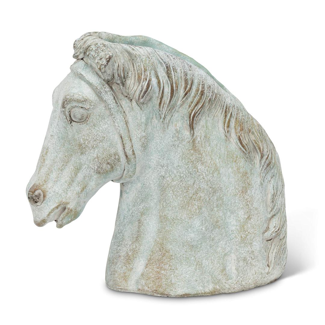 Abbott Collection 27-ATHENS-804 Horse Head Planter-9" H, Grey