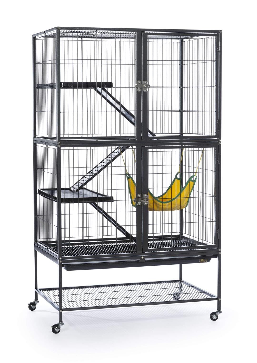 Prevue Pet Products 485 Feisty Ferret Home with Stand, Black Hammertone