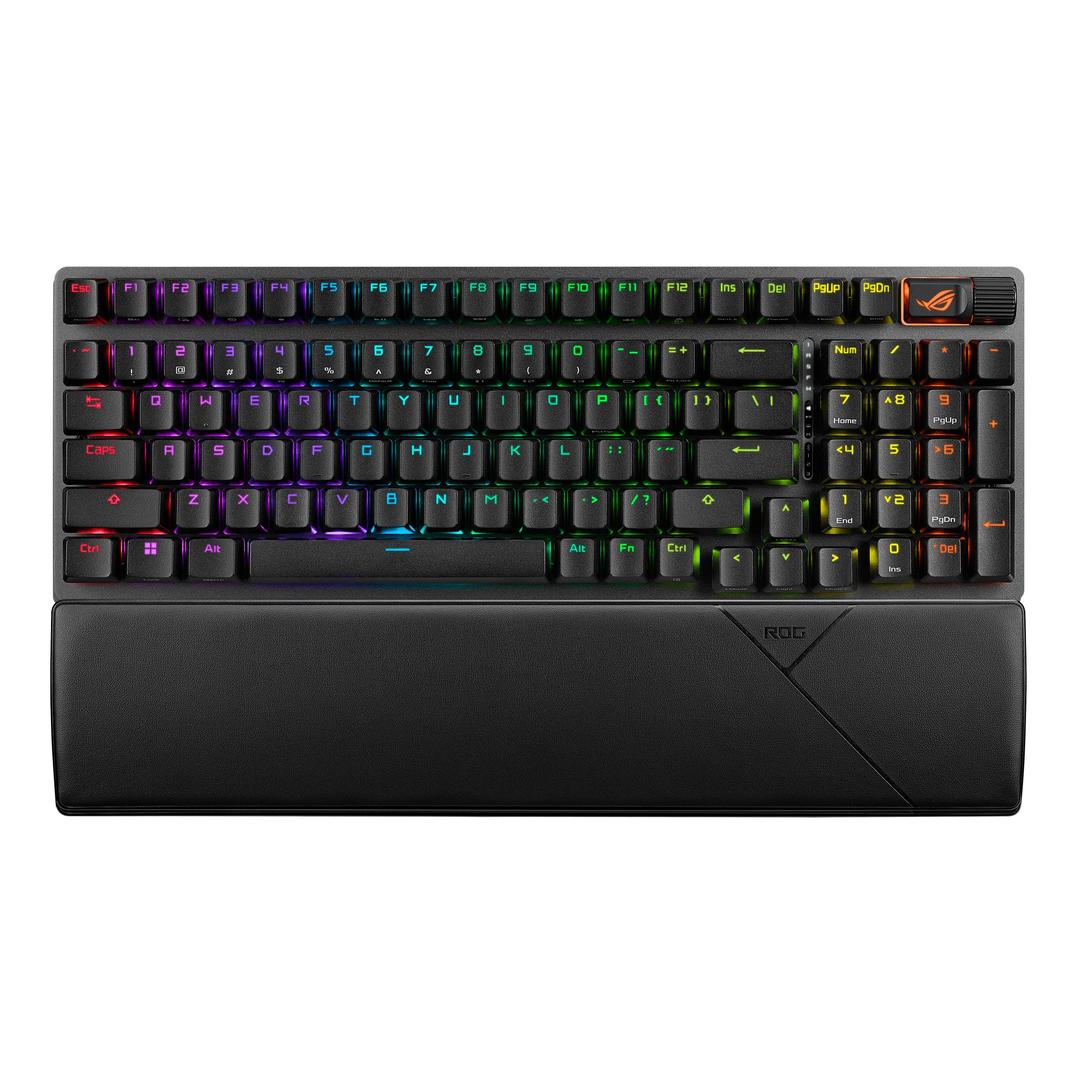 ASUS ROG Strix Scope II 96 Wireless Gaming Keyboard, Tri-Mode Connection, Dampening Foam & Switch-Dampening Pads, Hot-Swappable Pre-lubed ROG NX Snow Switches, PBT Keycaps, RGB-Black