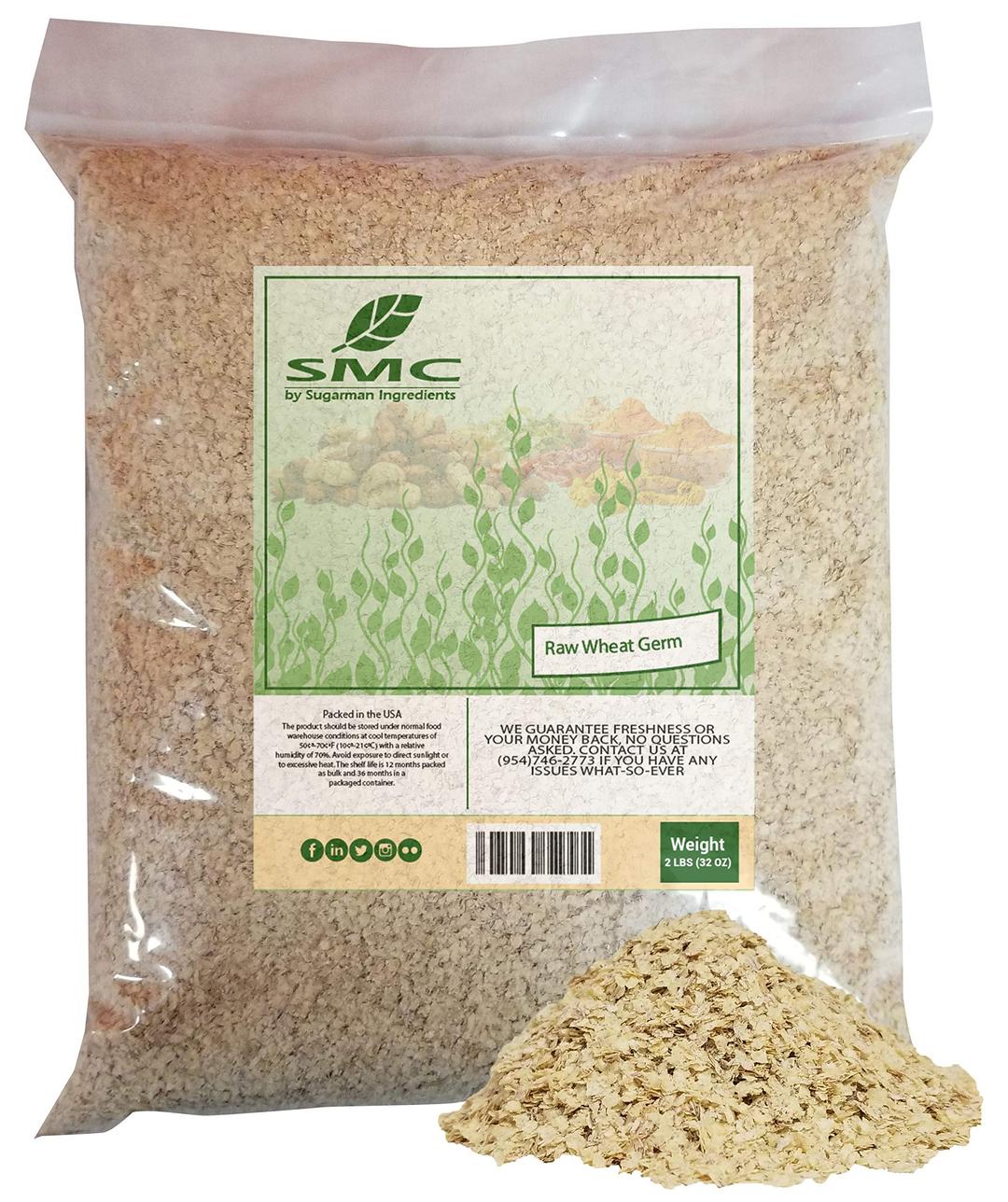 NatureJam RAW UnCooked Wheat Germ 2 Pounds Bulk Bag-32 OZ Heat Sealed for Freshness