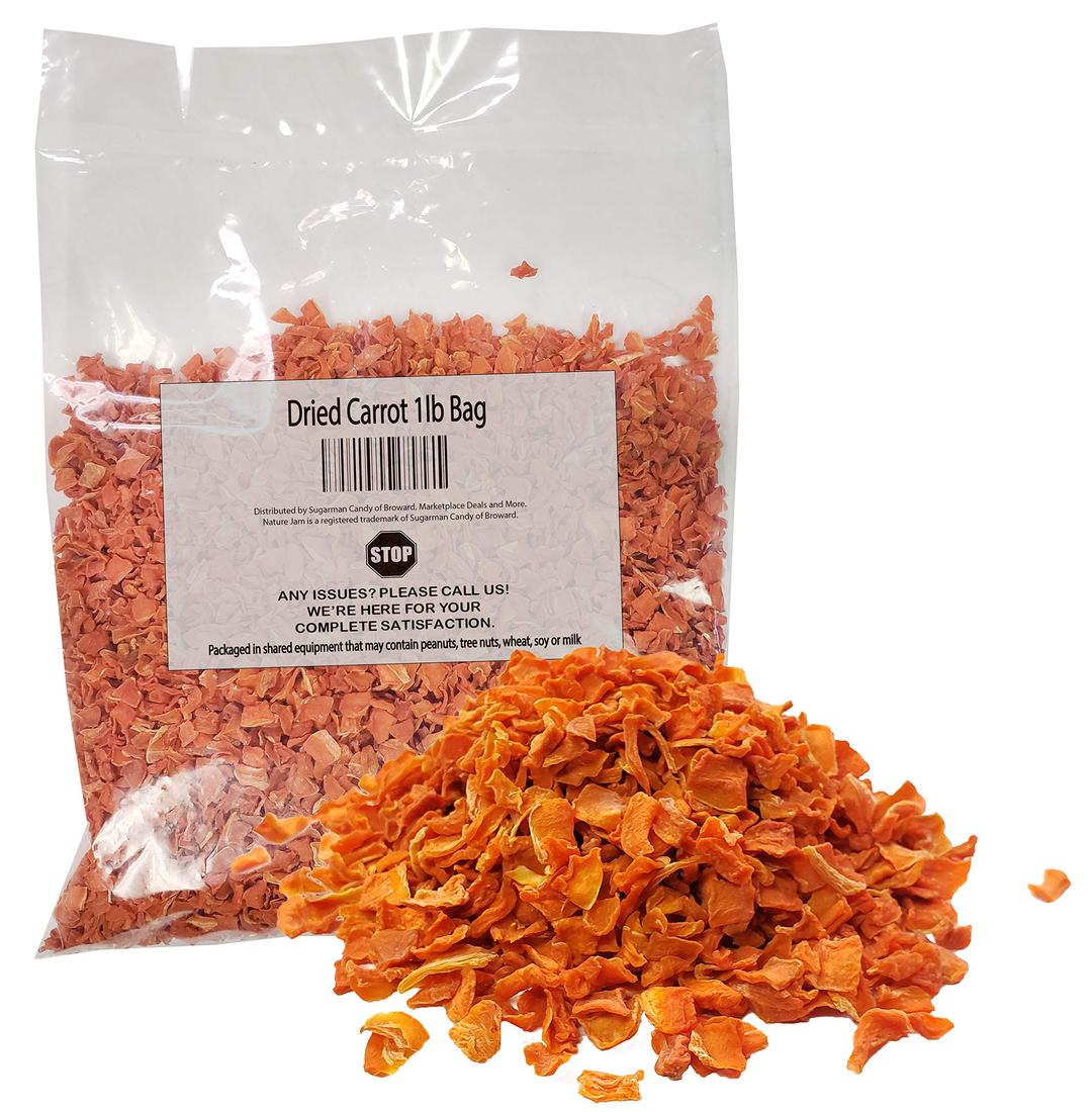 Dried Carrots 1 Pound Bulk-Heat Sealed in a Poly Bag-Dehydrated Dried Vegetables