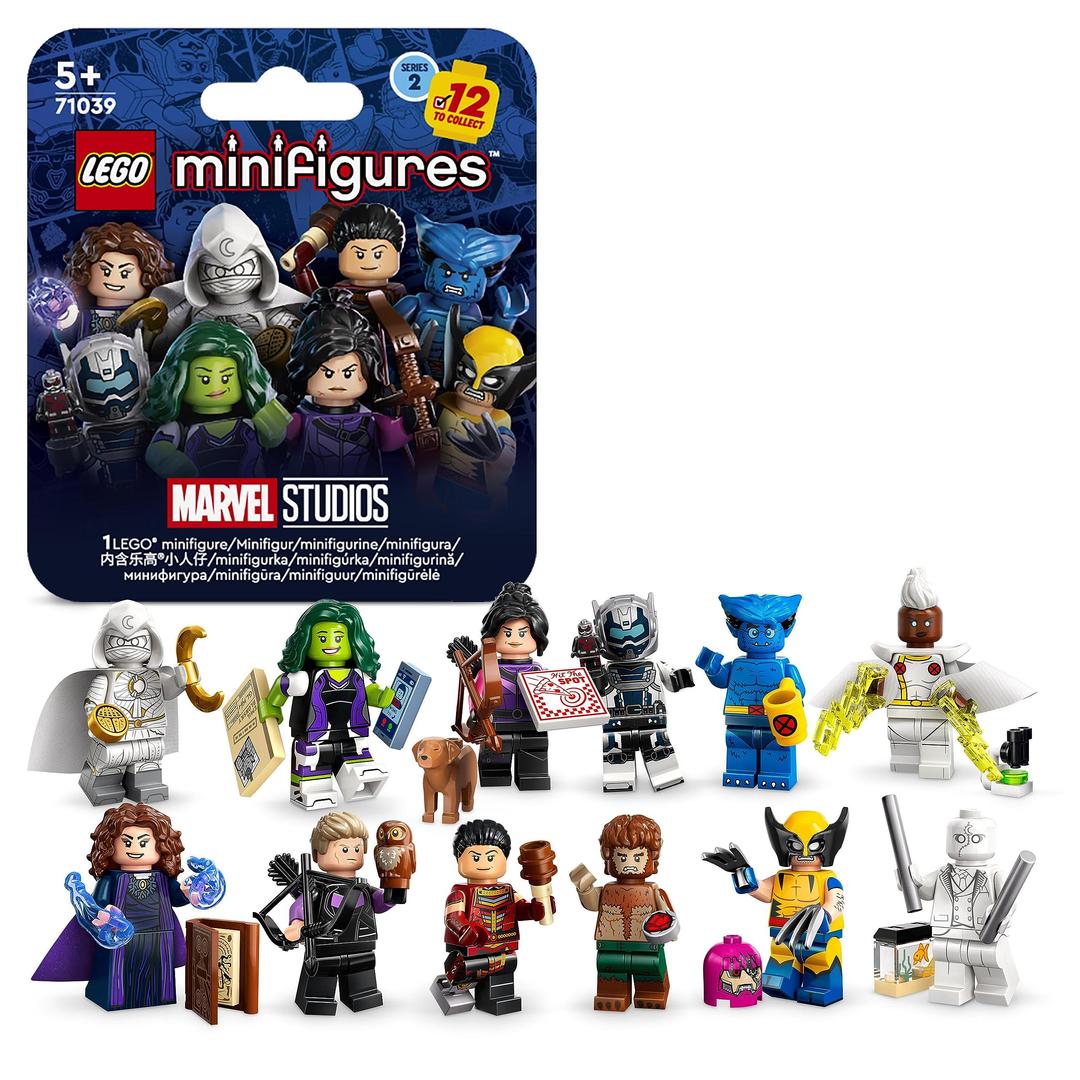 LEGO71039 Marvel Series 2 Mini Figures, 1 of 12 Iconic Disney+ Characters to Collect in Each Bag, Includes Wolverine, Hawkeye, She-Hulk, Echo and More (1 Piece, Style Sent Randomly)