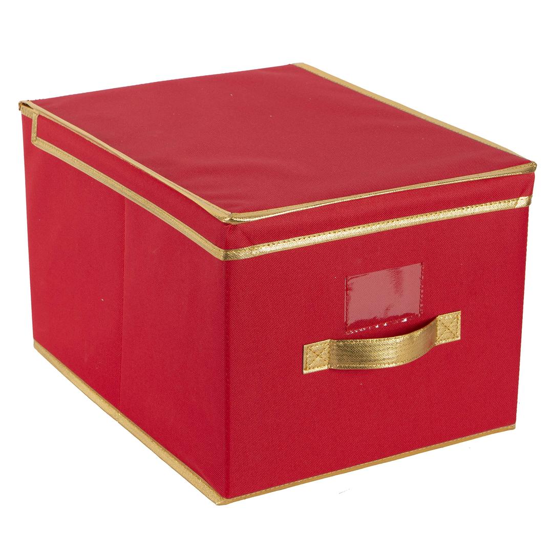 Simplify Collapsible Holiday Jumbo Box, Good for Seasonal Storage Christmas, Easter, Fourth of July, Fall & Spring, Red