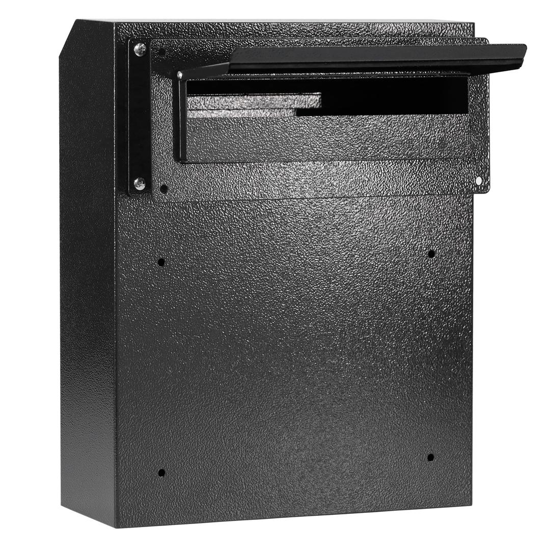 Through The Door Drop Box, 16.5" x 12.5" x 6" Mail Slots for Doors, Adjustable Chute Door Mail Slot with Combination Lock, Suitable for Door Thickness 1.18” to 2.36” for Home Office