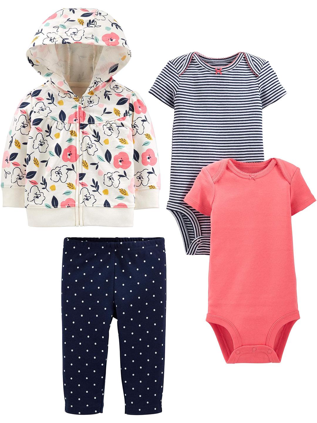 Simple Joys by Carter'sBaby Girls' 4-Piece Jacket, Pant, and Bodysuit Set