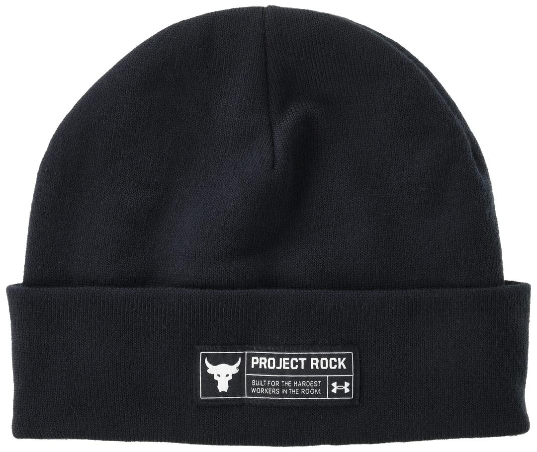 Under ArmourMen's Project Rock 'Hardest Worker' Beanie Hat (Black/White)