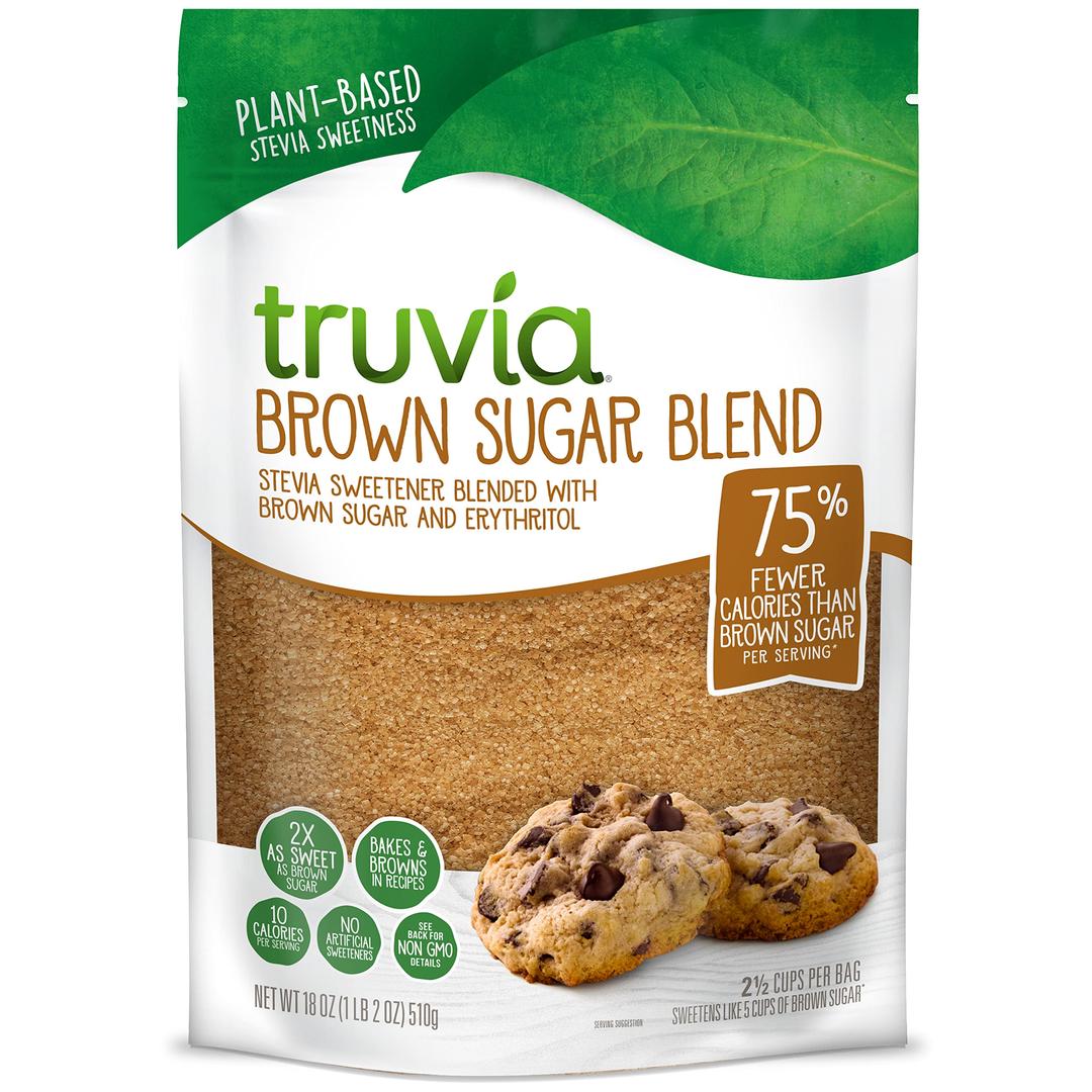 TruviaBrown Sugar Blend, Mix of Natural Stevia Sweetener and Brown Sugar, 18 oz Bag