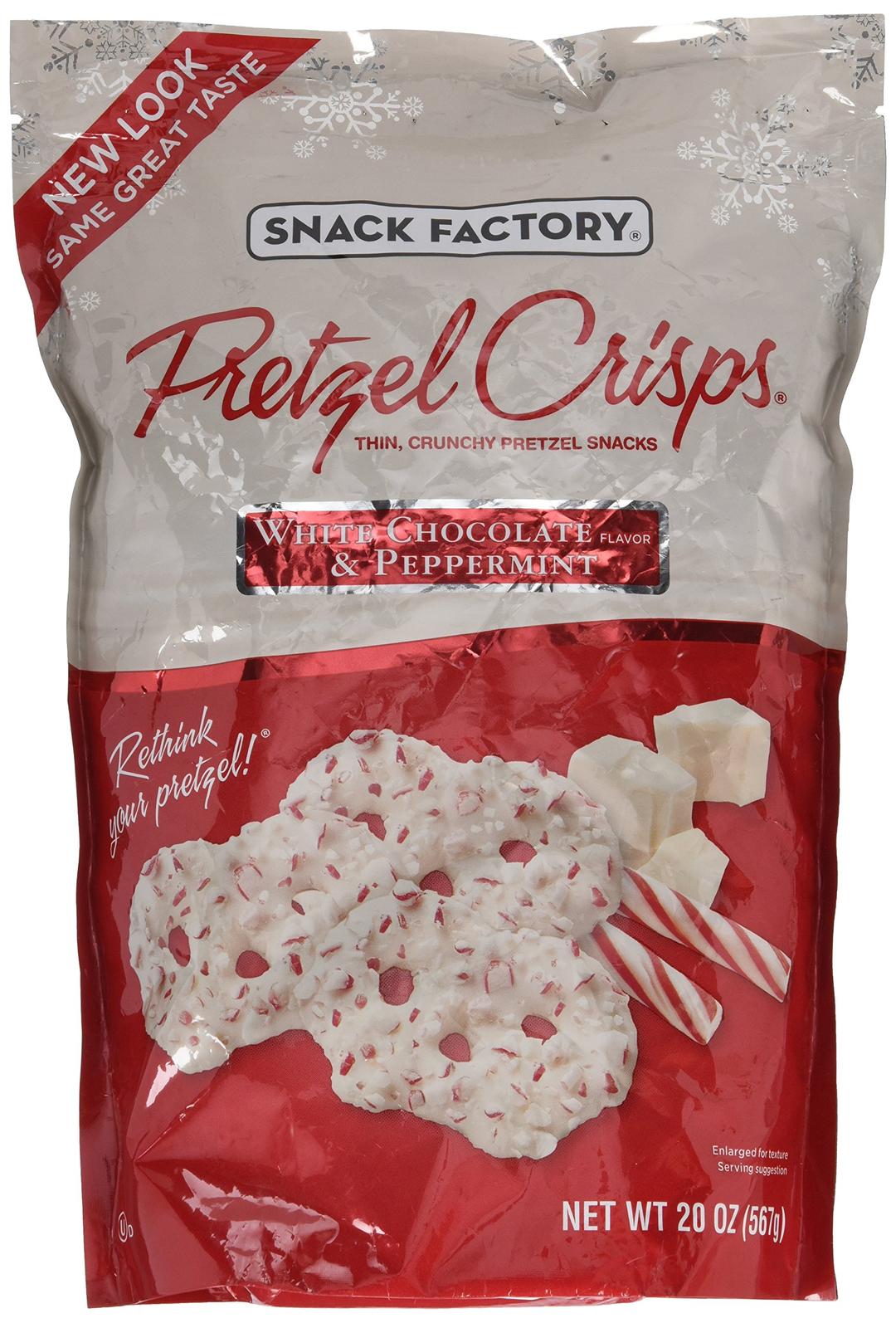 Snack FactoryPretzel Crisps White Chocolate & Peppermint Flavor (LARGE 20 Oz Bag)