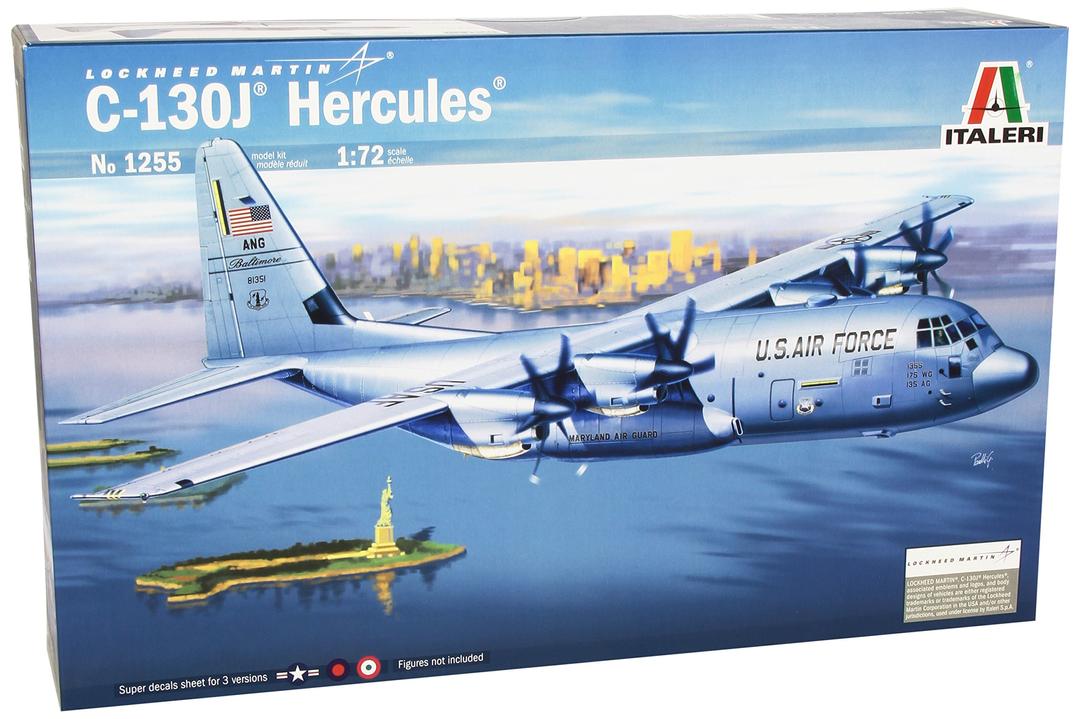 Italeri ITA1255 C-130J HERCULES Ghost Model kit, Grau, 414mm Length