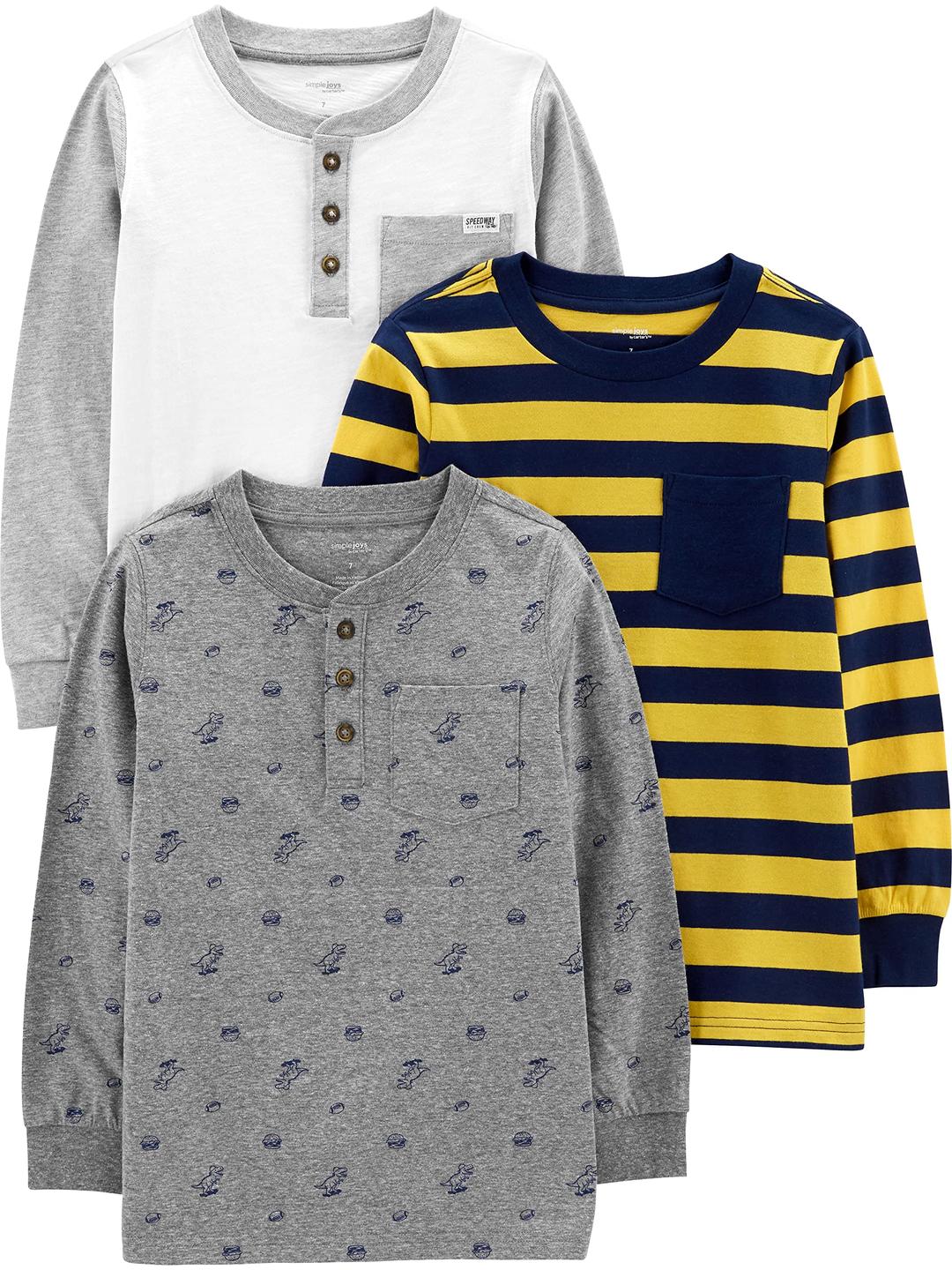 Simple Joys by Carter'sBoys' 3-Pack Long Sleeve Shirts