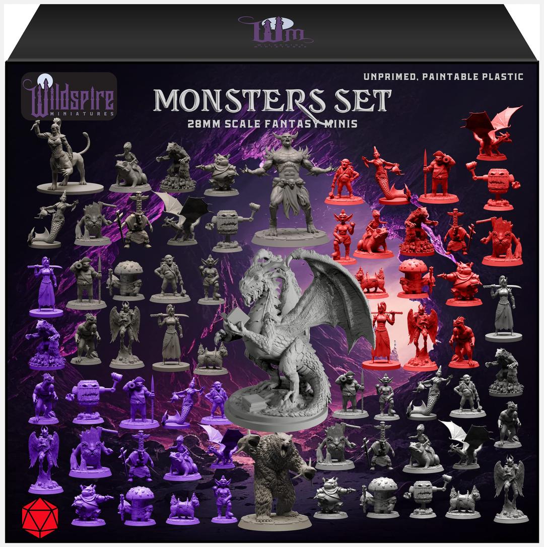 Fantasy Miniatures & Bookish Dragon for DND Miniatures Monsters DND 28mm-32mm Bulk Dungeons & Dragons Miniatures D&D Miniatures Monsters DND Minis DND Figures Starter Pathfinder Miniatures