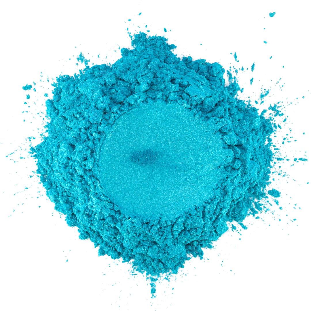 1 oz - Aqua Blue Mica Powder - Cosmetic Grade - 25 Colors Available, Use for Cosmetics, Slime, Candles, Paints, Bath Bombs, Epoxy Resin, Soap, Clay, Nail Art, Jewelry (Aqua)