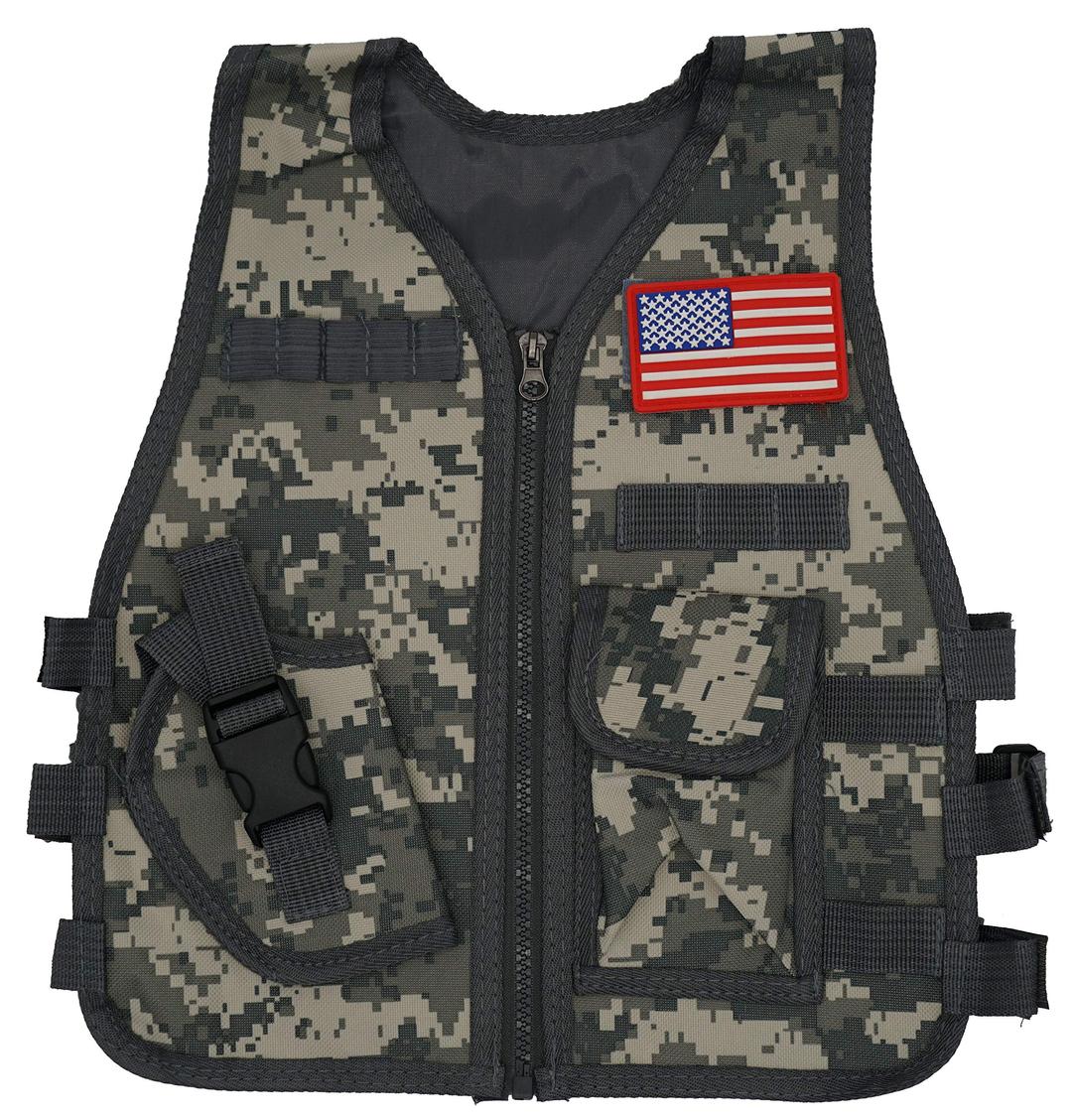 Small Kid's Tactical Swat Play Vest with pockets - Great kids vest for playing swat officer, army, Nerf wars, dress up or just a fun costume to wear for both Boys and Girls ages 2 to 6