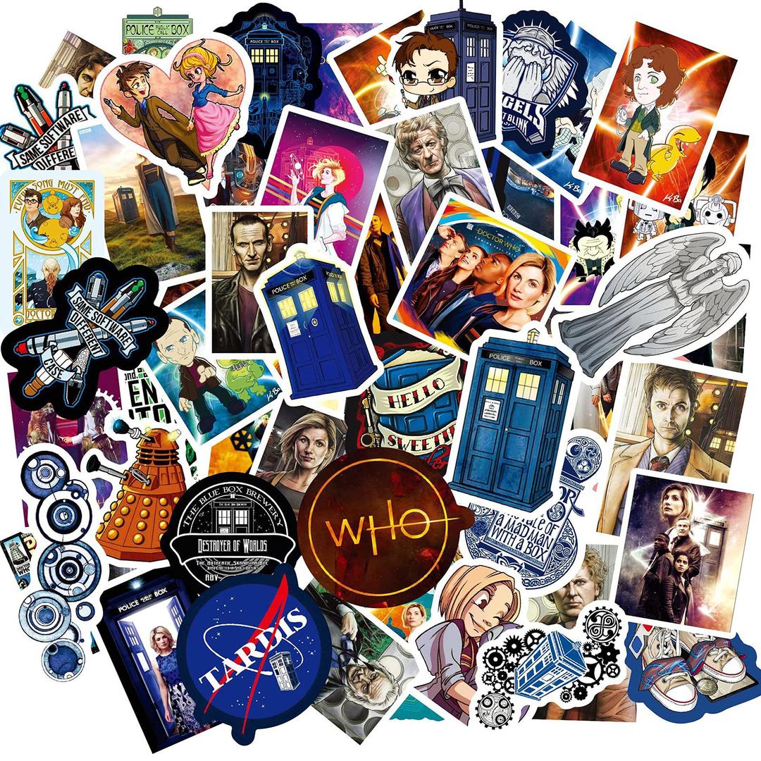 100 Pcs Doctor Who Sticker Pack Waterproof Vinyl Stickers for Water Bottles Skateboard Stickers for Teens Laptop Stickers Motorcycle, Bicycle, Graffiti Patches Decal