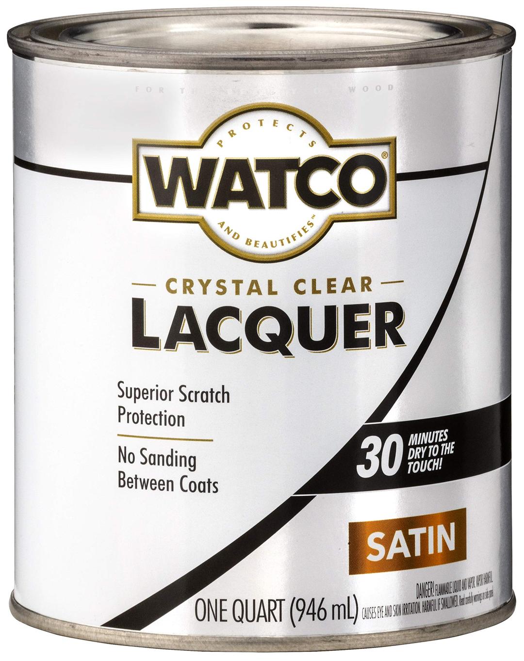 Watco 63241 Brushing Lacquer, Quart (Pack of 1), Clear Satin