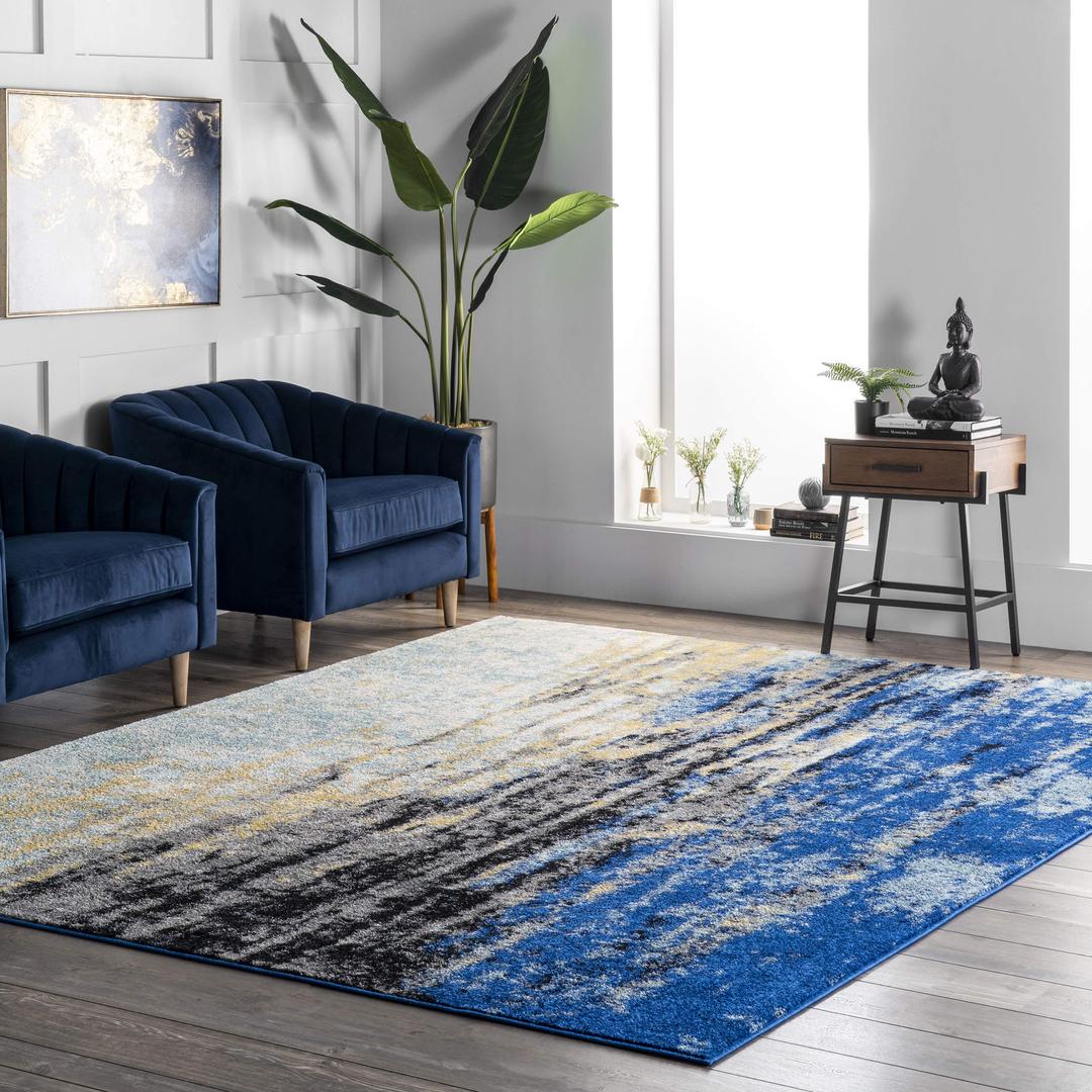 nuLOOM Katharina Abstract Motif Area Rug, 4x6, Blue