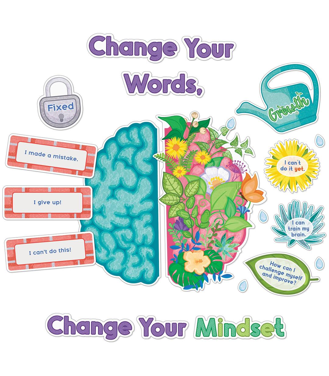 Carson Dellosa 47-Piece Bloom With a Growth Mindset Bulletin Board Set, Growth Mindset Classroom Decorations, Positive Sayings, and Growth Mindset Posters for Bulletin Board and Classroom Decor