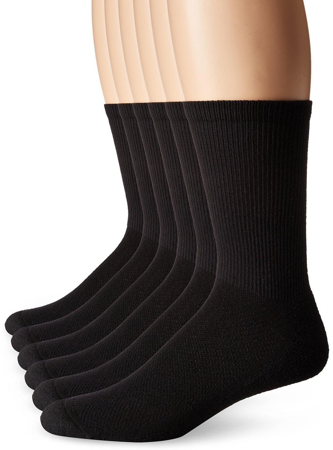 HanesMen's ComfortBlend 6-Pack Lightweight Casual Assorted Crew Socks