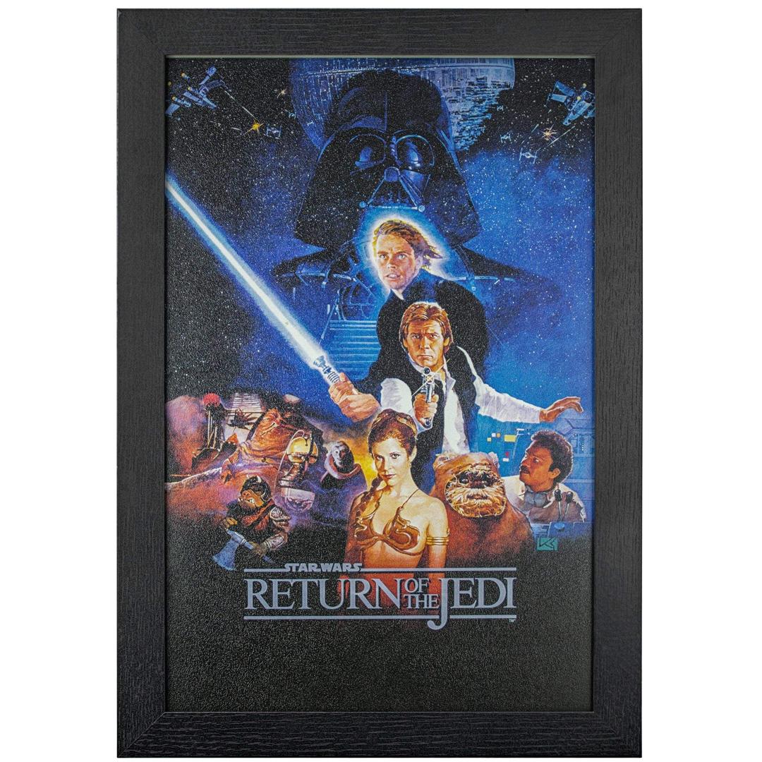 Star Wars Return of the Jedi Episode VI 19” x 13” Authentic Licensed Replica Print On Textured Wood, Sawtooth Hanger Ready To Hang, Home, Bedroom, Dorm, Game Room, Man Cave Decor