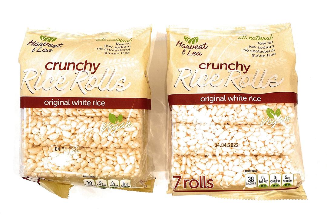 CABE Crunch-Rice Rolls Vegan All Natural (2 Packs) 7 Rolls Each Low Calorie Snack