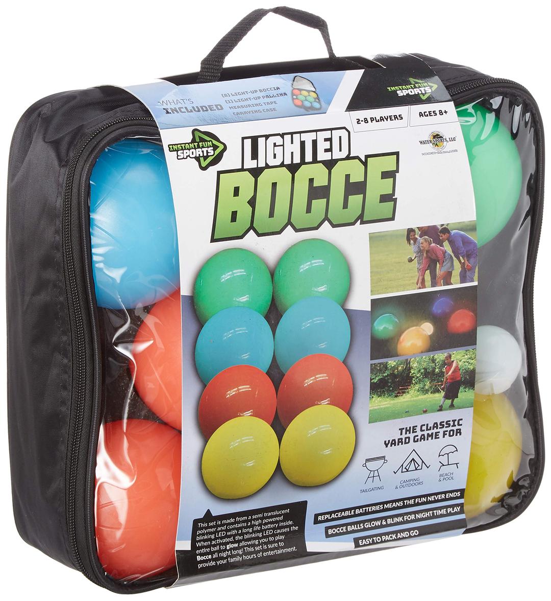 Lighted Bocce Ball Set by Water Sports, Outdoor Glow In The Dark Game for Camping, Parties and Beach Activities, Perfect for Family Game Night, Multiple Colors Medium