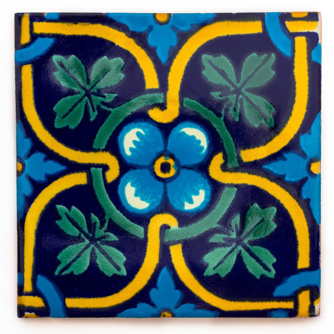 Ceramic Mexican Tile - 10.5cm- Handmade and Ethically Traded by Tumia LAC - Individual Tile - 90 Pack