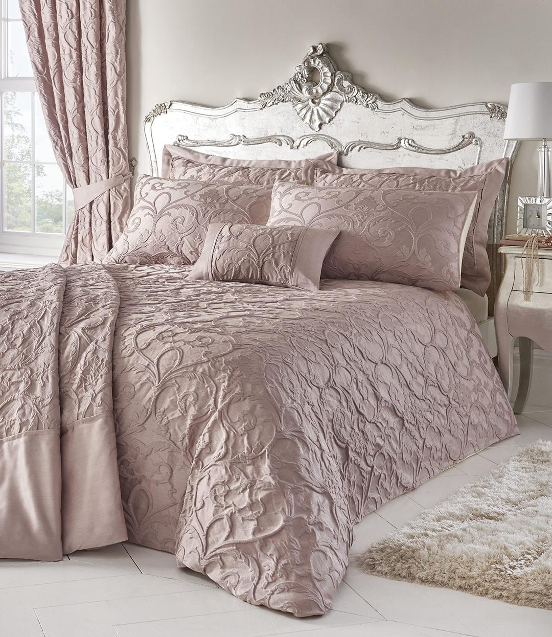 Homespace Direct Bentley Blush Woven Jacquard Duvet Cover Bed Set, King