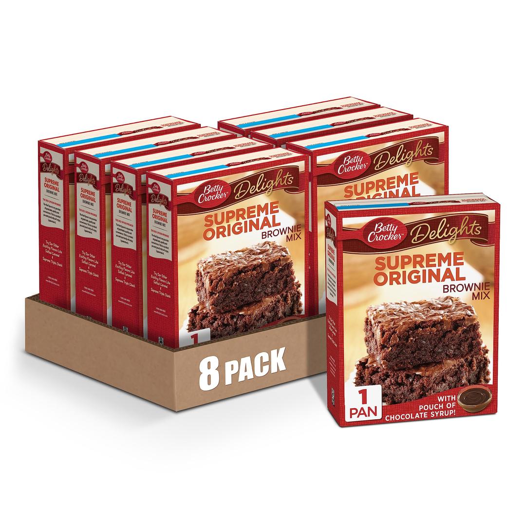 Betty CrockerDelights Supreme Original Brownie Mix, 16 oz. (Pack of 8)