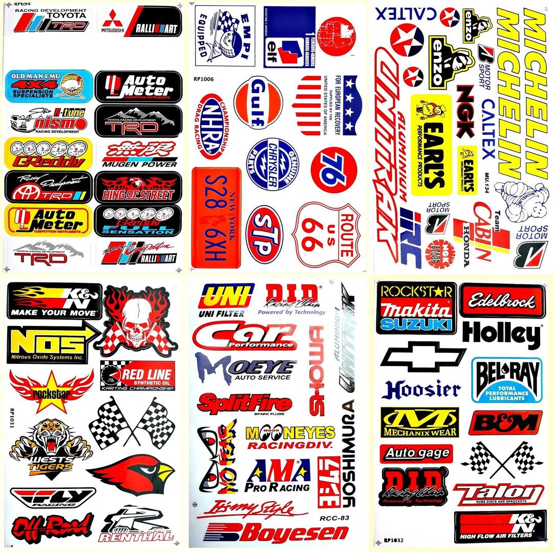 Motorsport Cars Hot Rod Nhra Drag Racing Lot 6 Vinyl Decals Stickers D6053