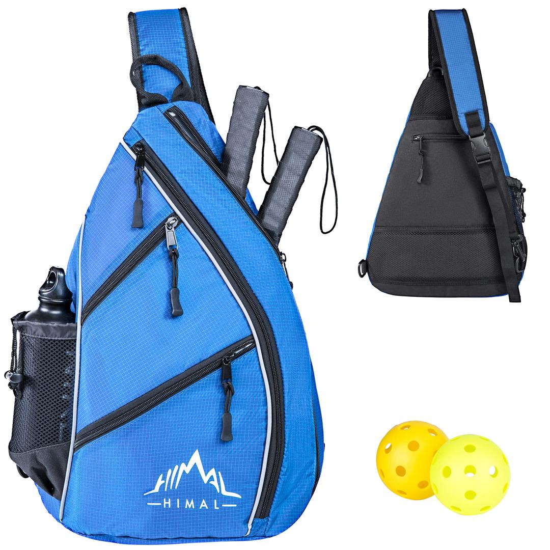 Himal Pickleball Bag-Adjustable Pickleball,Tennis,Racketball Sling Bag-Pickleball Backpack with Water Bottle Holder for Men