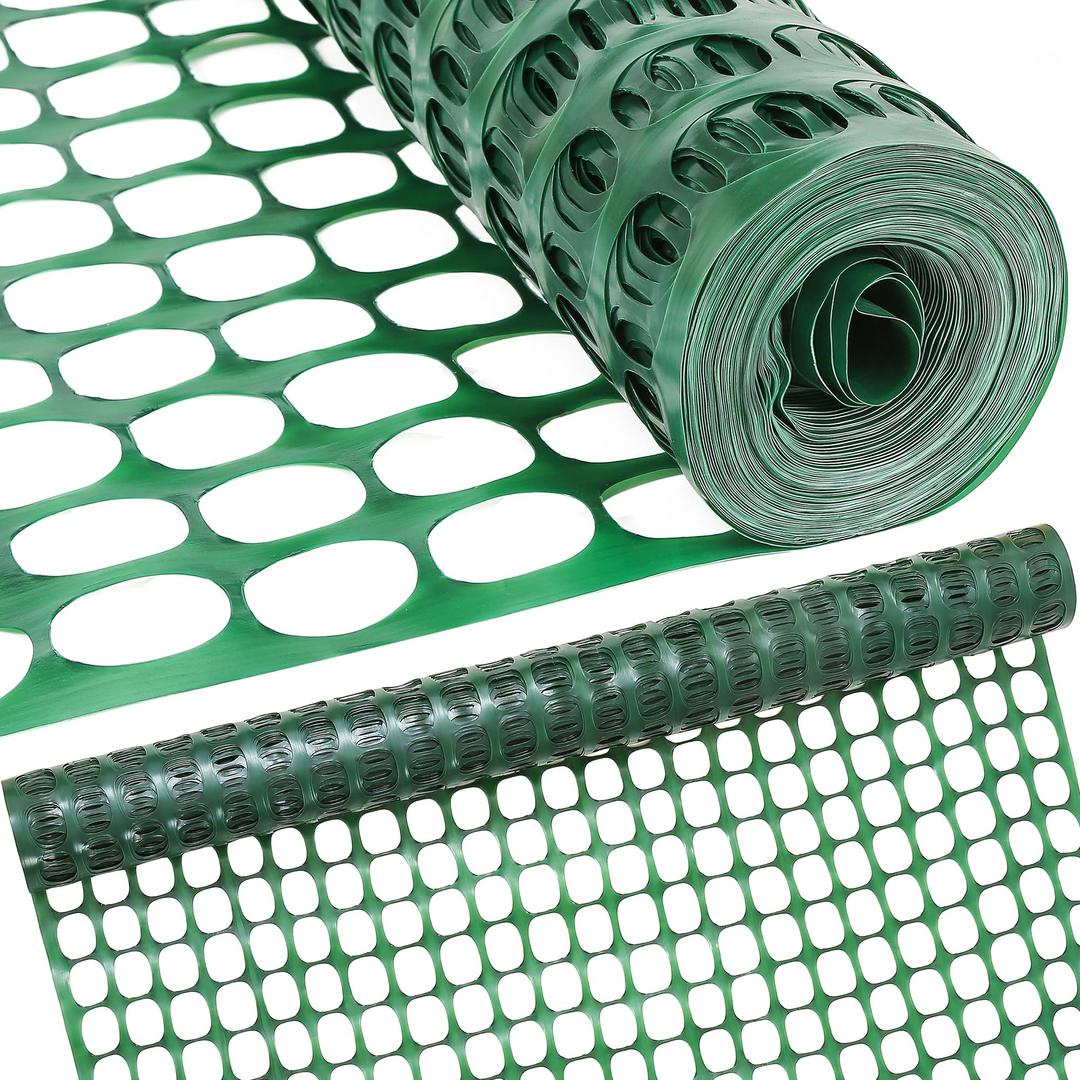 Houseables Plastic Fence, Temporary Fence, Chicken Fence, 4x100FT Roll, Snow Fence, Fencing, Safety Fence, Construction Fence, Plastic Garden Fence, Plastic Fencing, Plastic Mesh Fence, Netting, Green