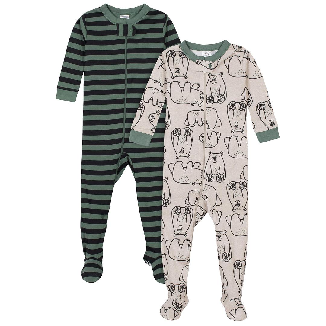 Gerber Baby Boys' 2-Pack Footed Pajamas