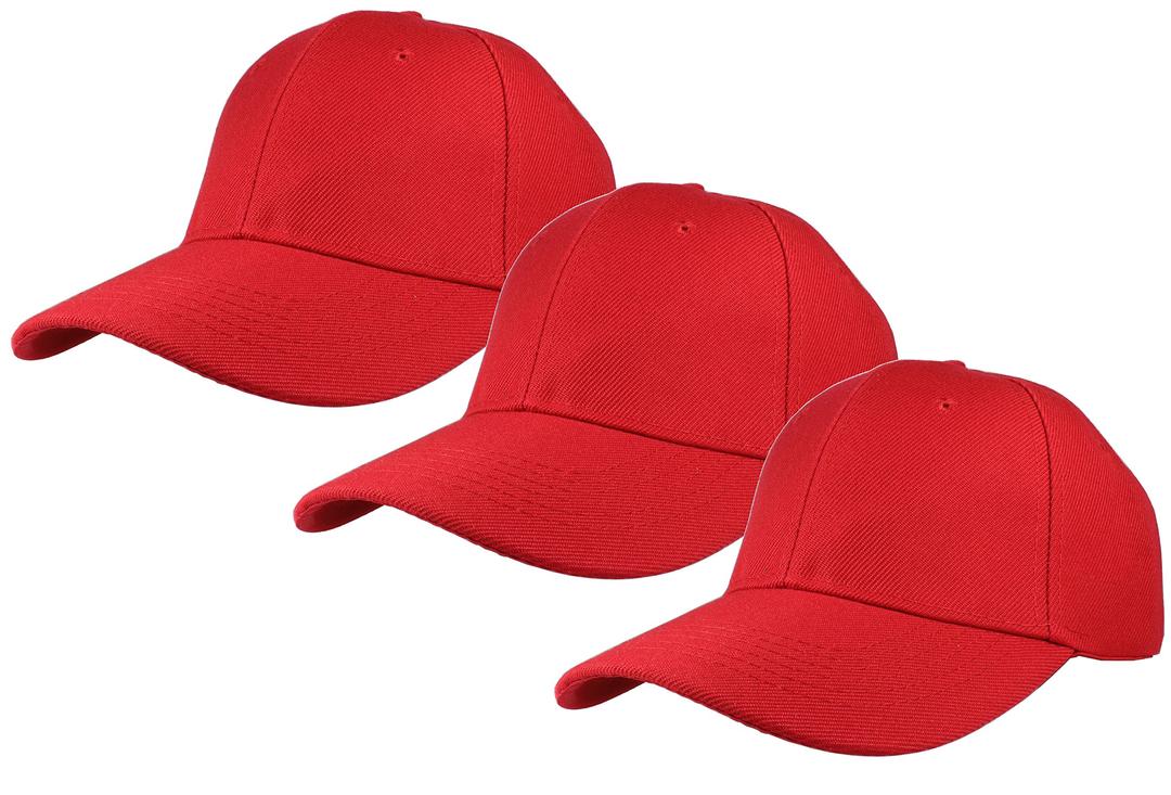 GelantePlain Baseball Cap Adjustable Back Strap 3 PC