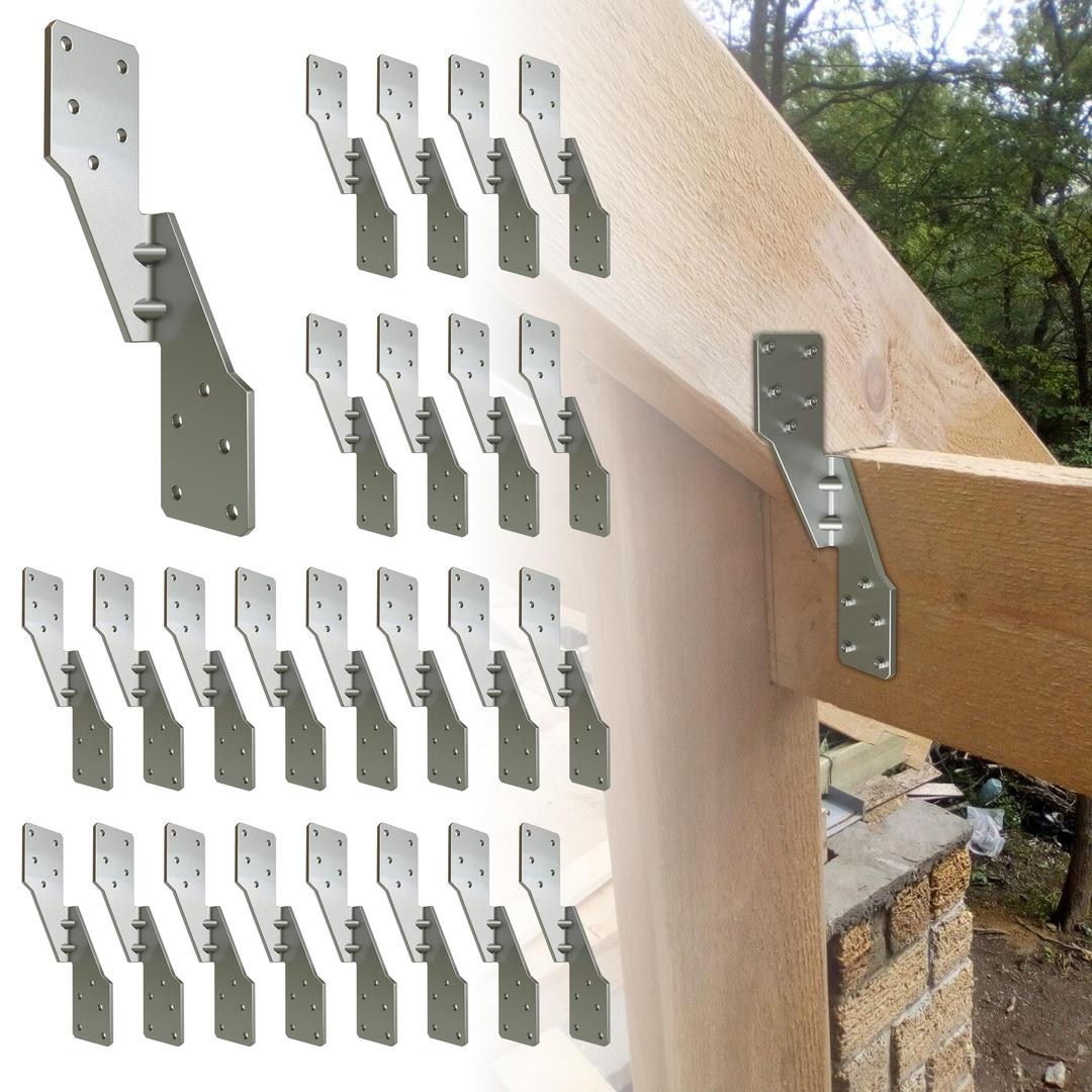 25 Pack Hurricane Ties for Rafters,Hurricane Straps Brackets with Strong Galvanized Powder-Coated,Trusses/Rafters Ties,Hurricane Clips,Rafter Hanger…