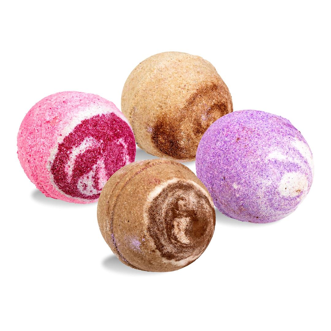 Home Boutique Aromatic Bath Bombs Rose Lavender Vanilla and Coffee (Pack of 4)