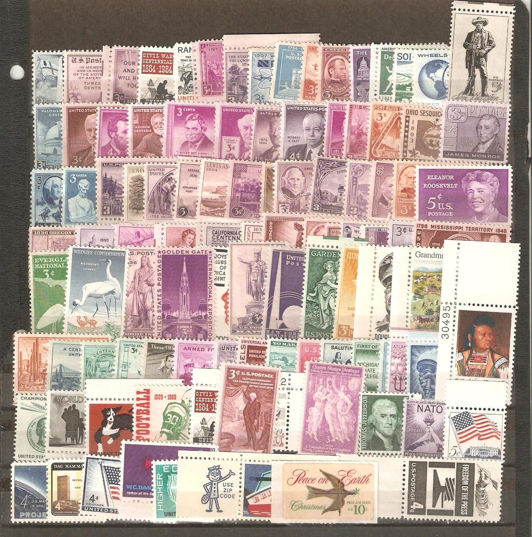 USA Collectible Postage Stamps: 100 Different Mint Unused USA Stamp Collection.