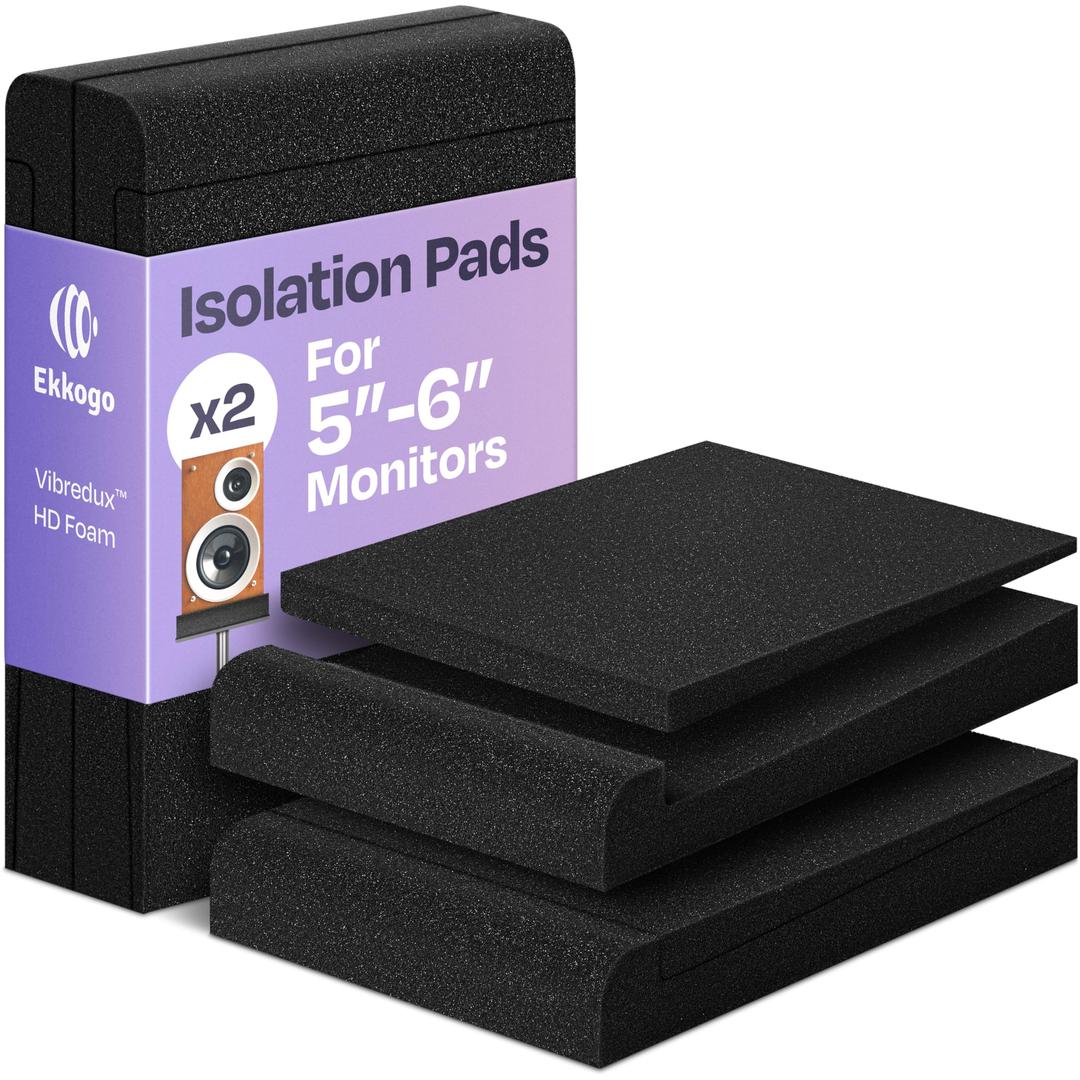 Pair of Studio Monitor Isolation Pads Premium Acoustic Foam to Elevate Audio Ideal Speaker Foam for 5 Inch Speakers Enhanced with Vibredux HD Foam for Superior Isolation