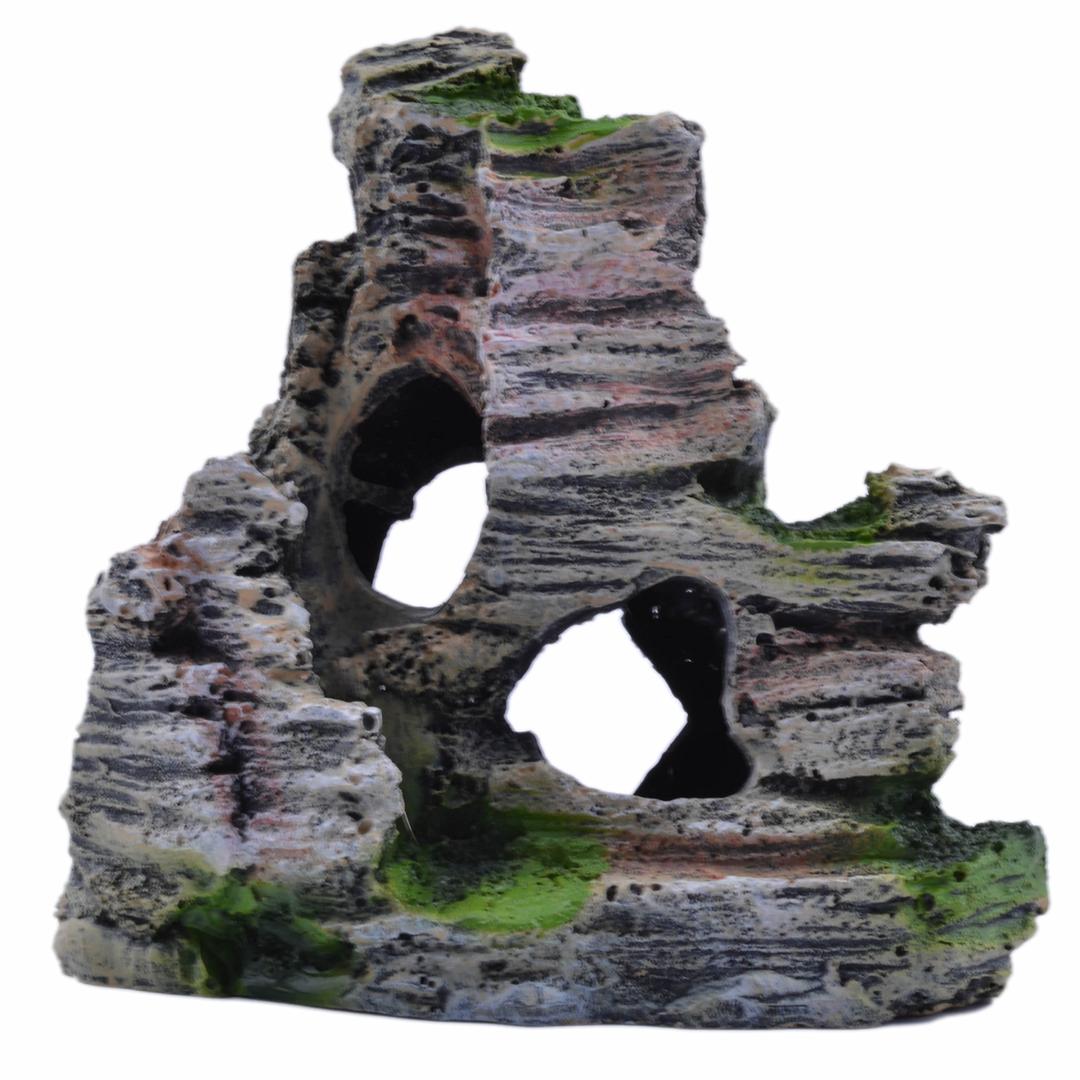 Mountain View Decor Rockery Landscape Rock Hiding Cave Tree Aquarium Ornament Fish Tank Decoration