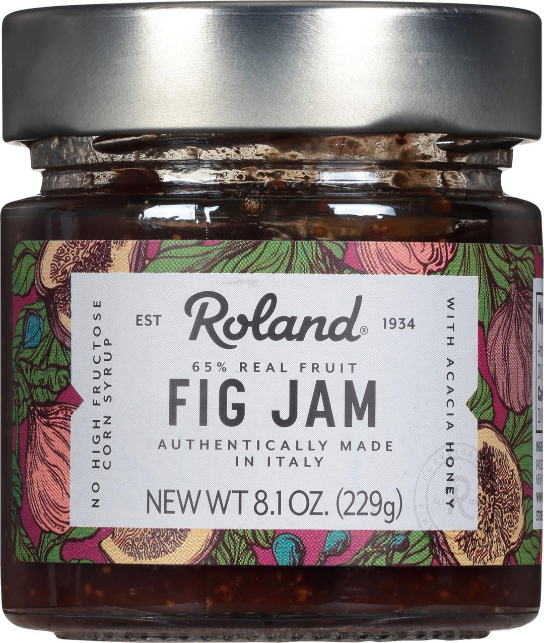 Roland Foods Fig Jam, Specialty Imported Food, 8.1 Ounce Jar, Pack of 1