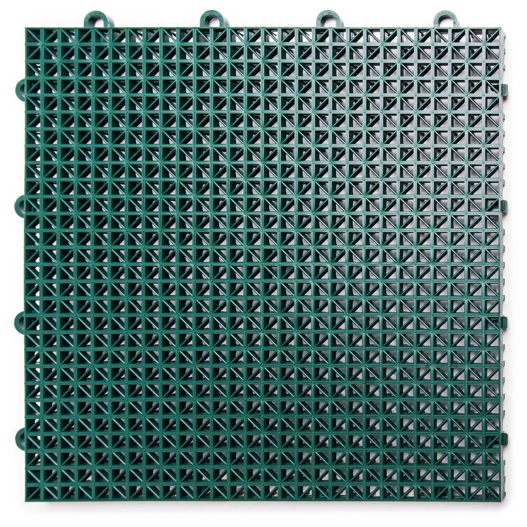 Big Floors DT40EVGN DuraGrid Outdoor Modular Interlocking Multi-Use Plastic Deck Tile, 40 Pack, Evergreen