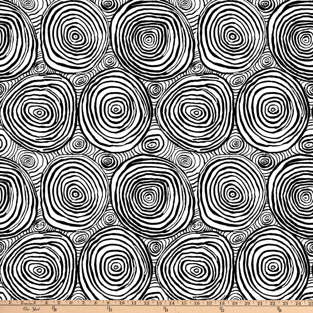 Kaffe Fassett Collective for FreeSpirit Onion Rings Black, Fabric by the Yard