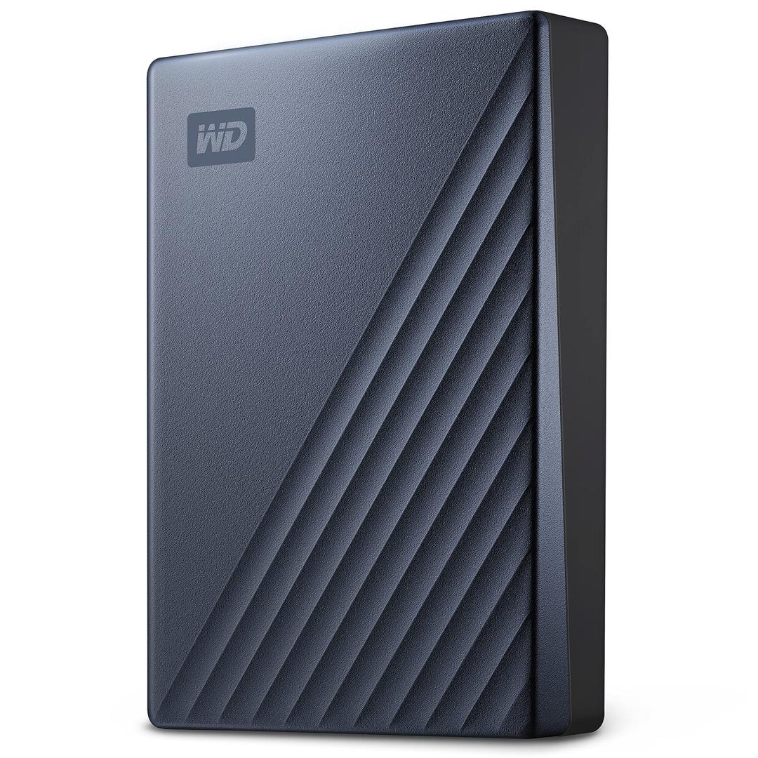 WD 5TB My Passport Ultra, Blue, Portable External Hard Drive, backup software with defense against ransomware, and password protection, USB-C and USB 3.1 - WDBFTM0050BBL-WESN